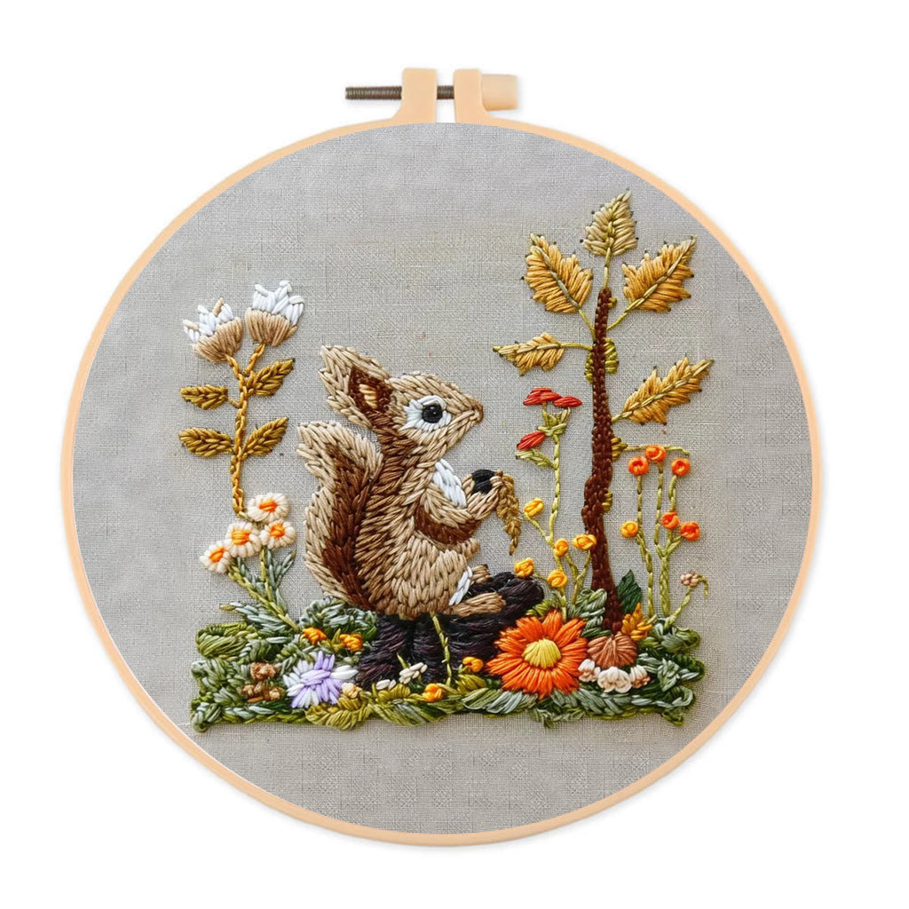 Rubbyoo Embroidery Kit -  Right Bushes  Squirrel  - image 0