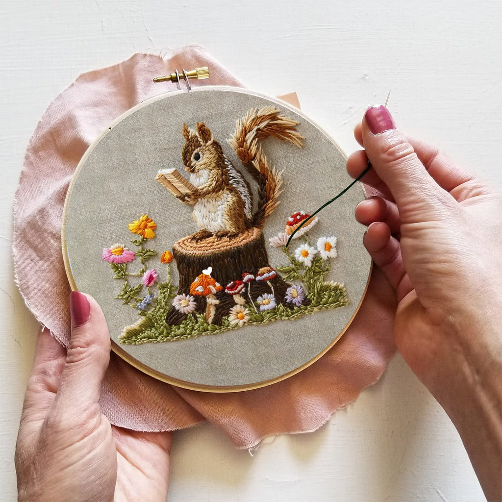 Rubbyoo Embroidery Kit - Small Reading Squirrel - image 8