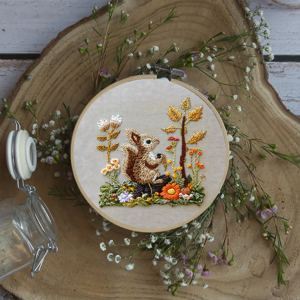 Rubbyoo Embroidery Kit -  Right Bushes  Squirrel  - image 4