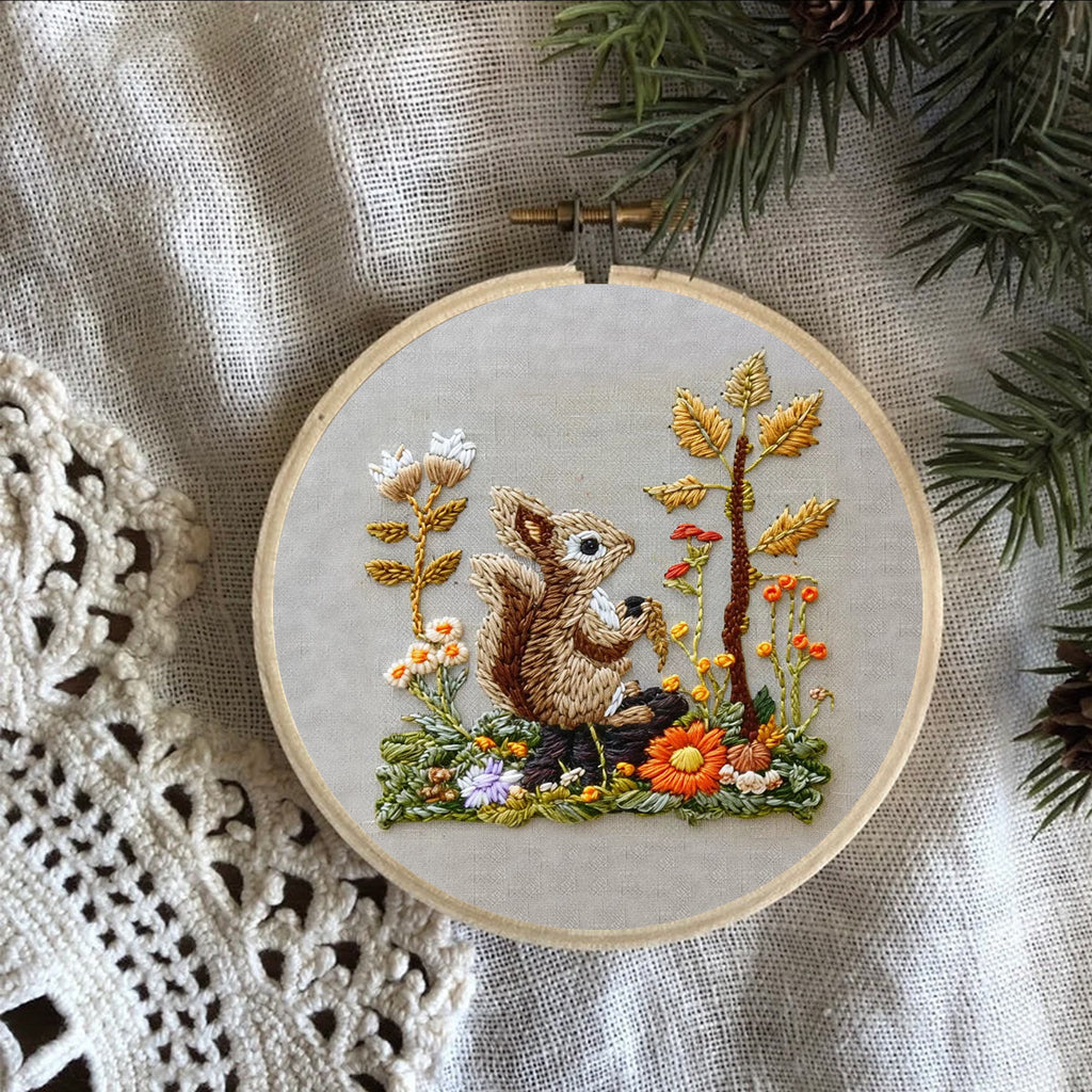 Rubbyoo Embroidery Kit -  Right Bushes  Squirrel  - image 3