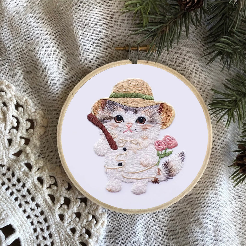 Rubbyoo Embroidery Kit - Hat Cat - image 3