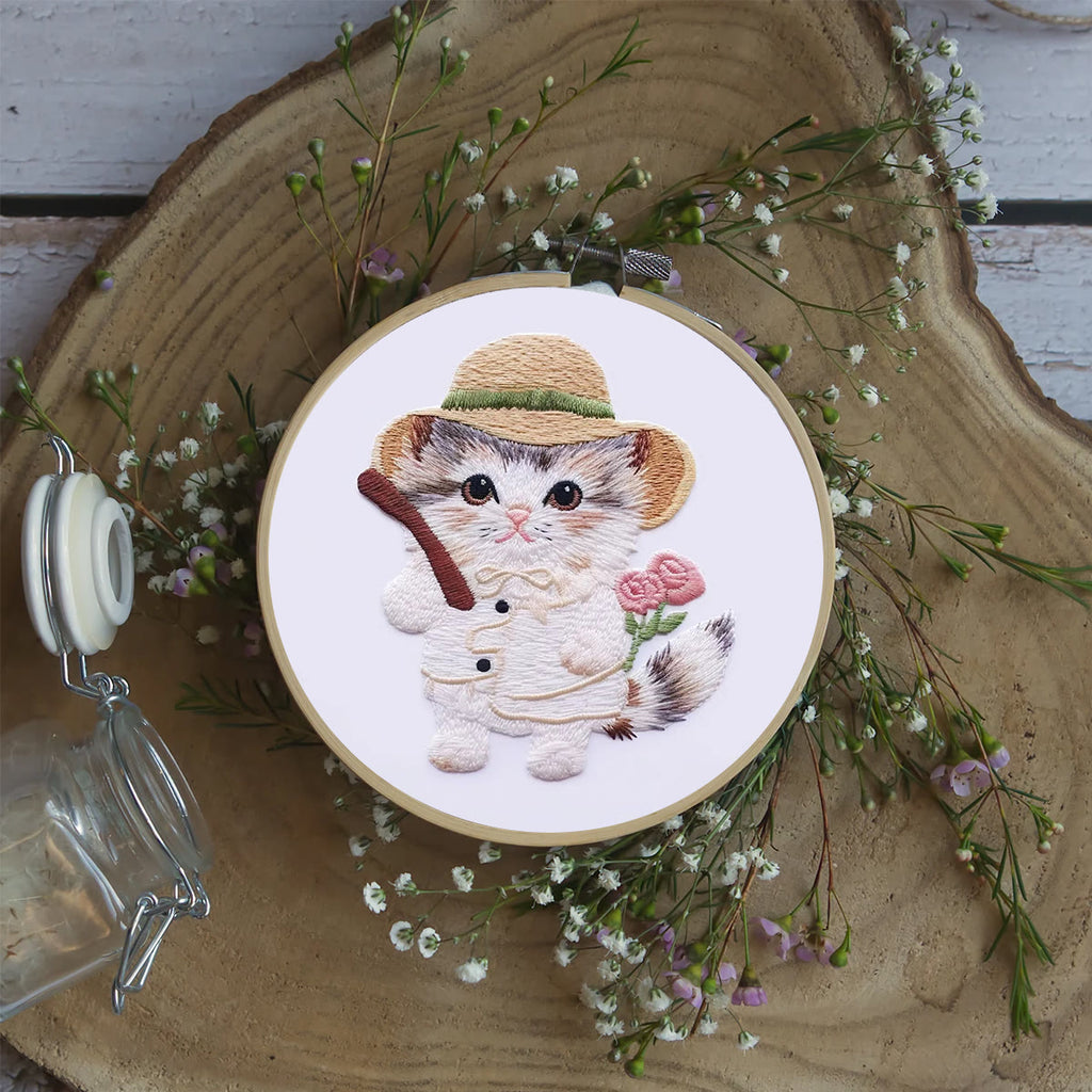 Rubbyoo Embroidery Kit - Hat Cat - image 4