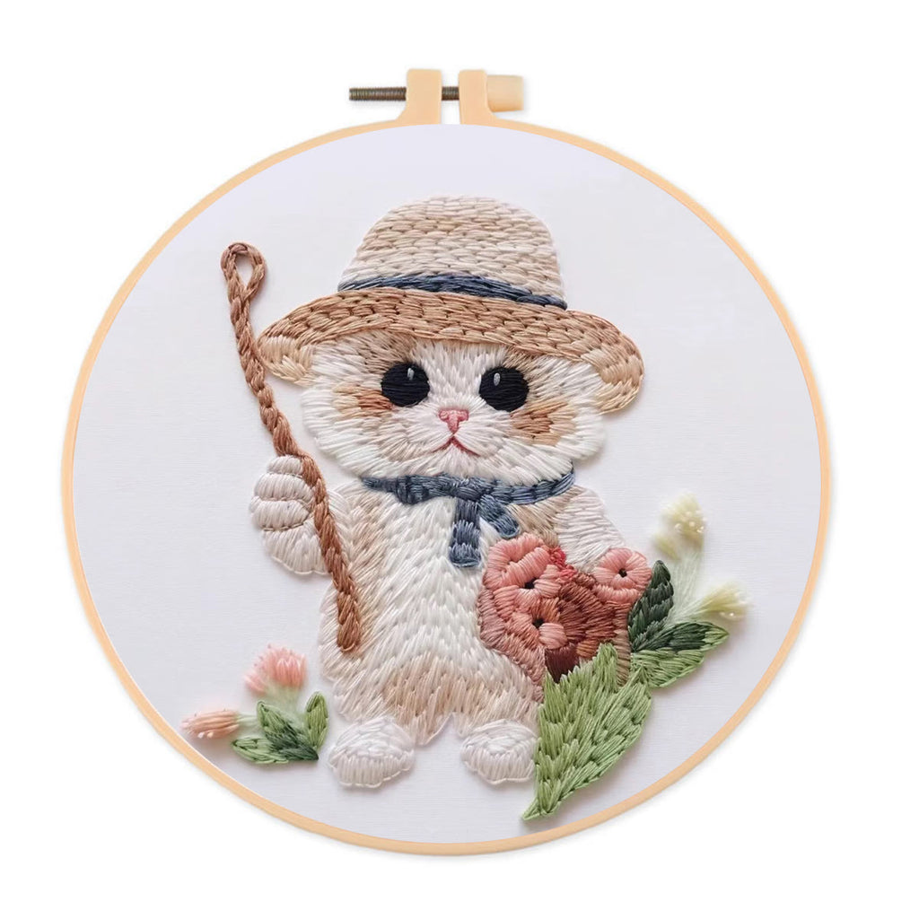 Rubbyoo Embroidery Kit -  Flower Cat - 20*20cm - image 0