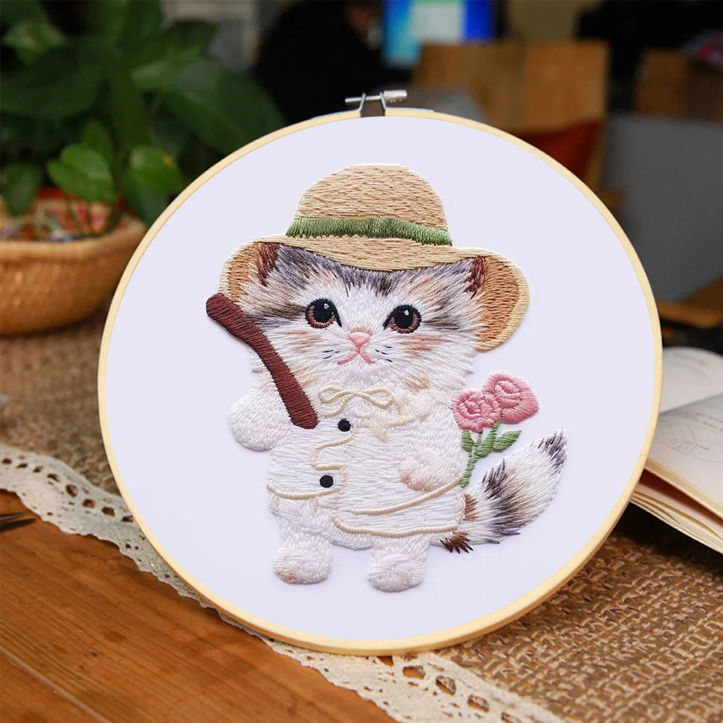 Rubbyoo Embroidery Kit - Hat Cat - image 6
