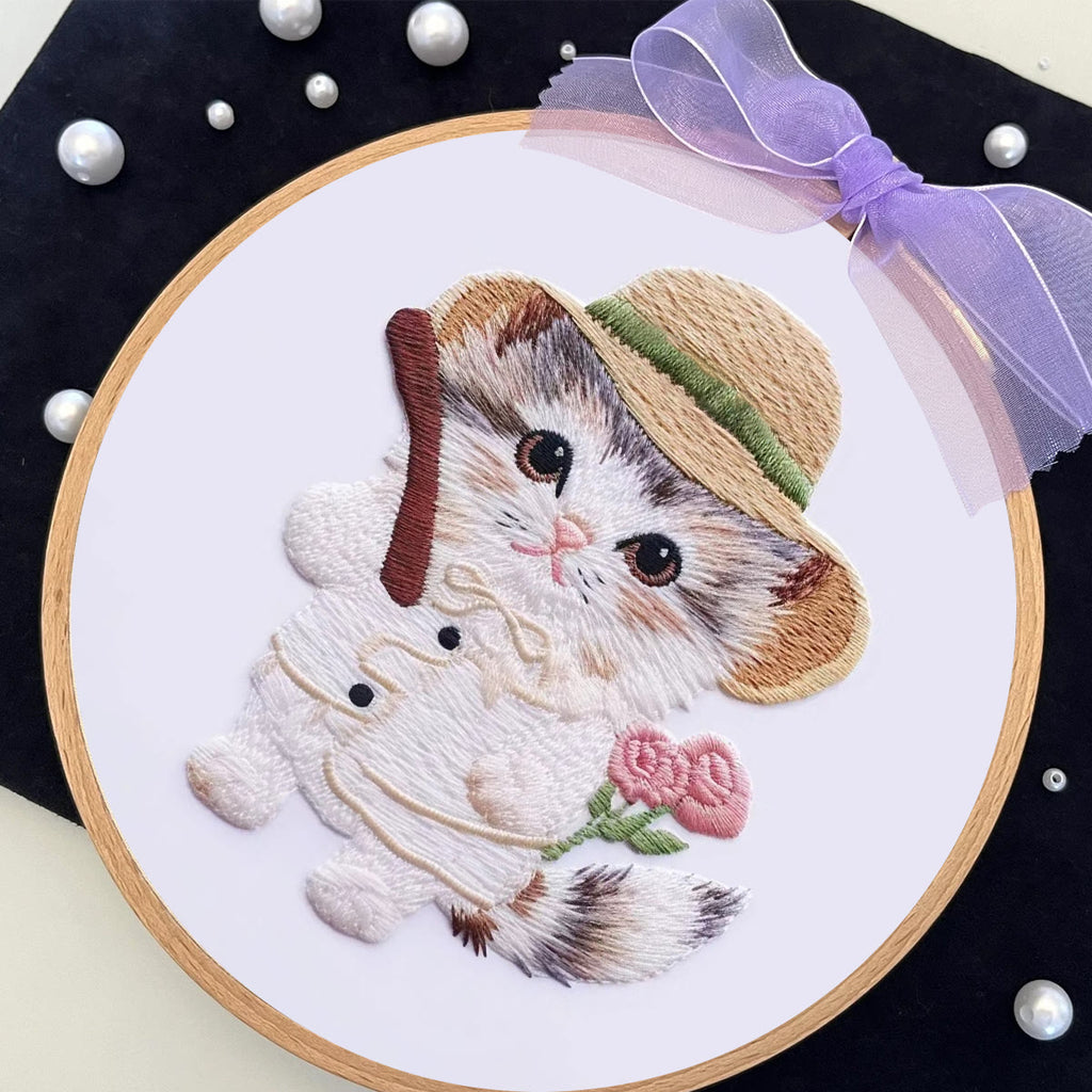 Rubbyoo Embroidery Kit - Hat Cat - image 7