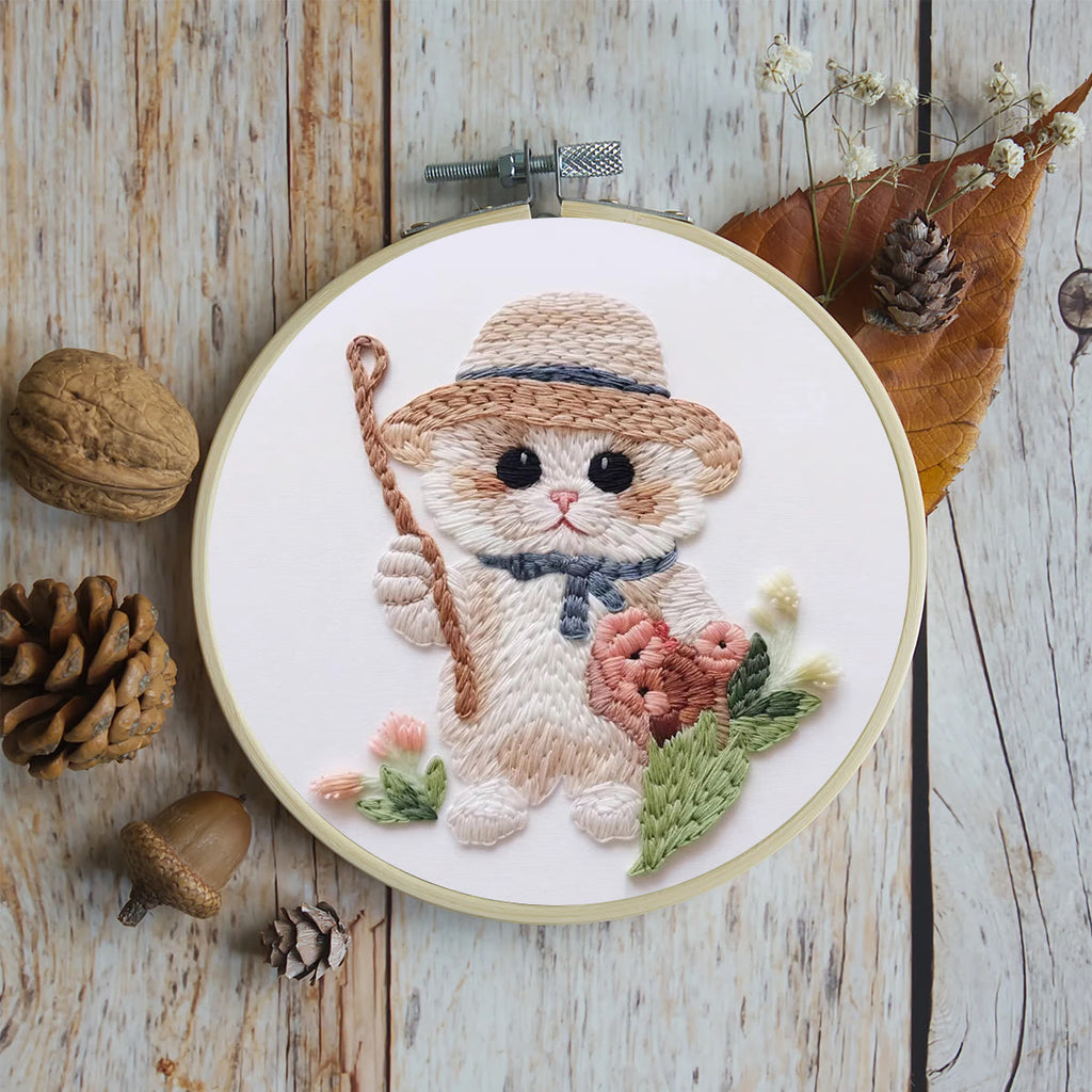 Rubbyoo Embroidery Kit -  Flower Cat - image 1