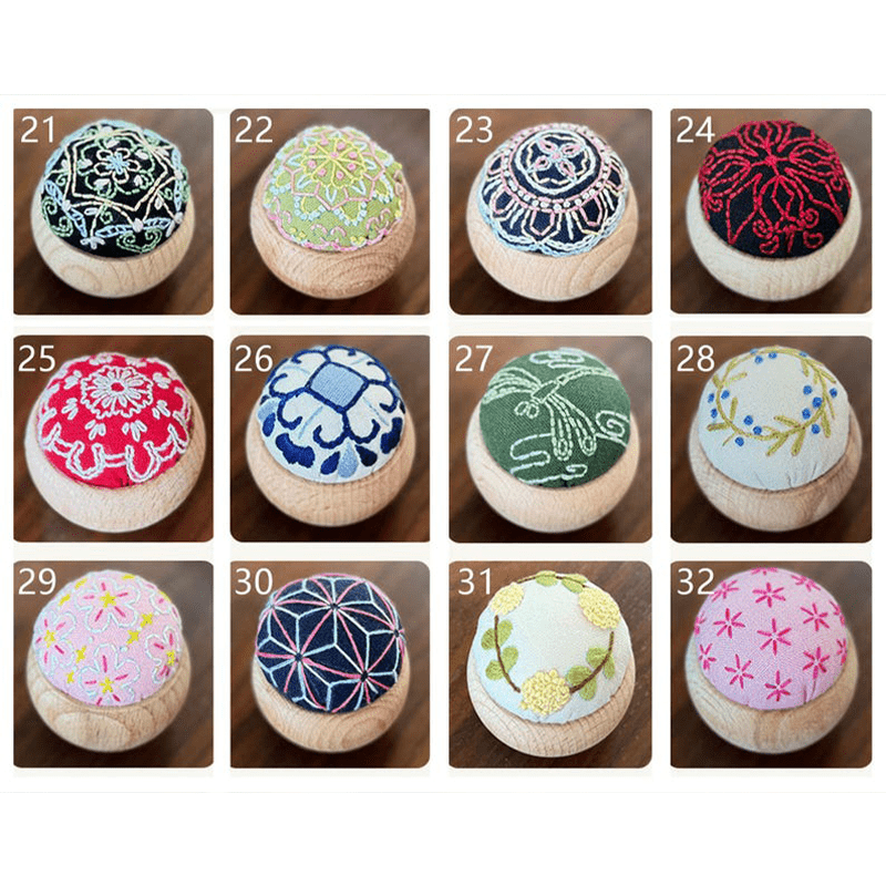Wooden Embroidery Pin Cushion Pin Keeper - image 1