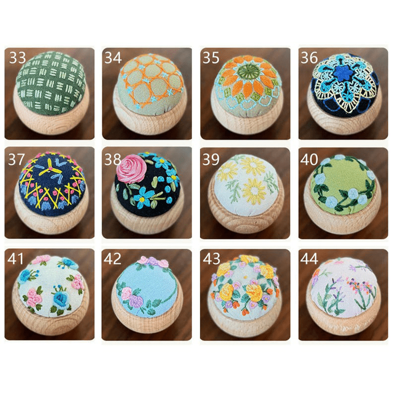 Wooden Embroidery Pin Cushion Pin Keeper - image 2