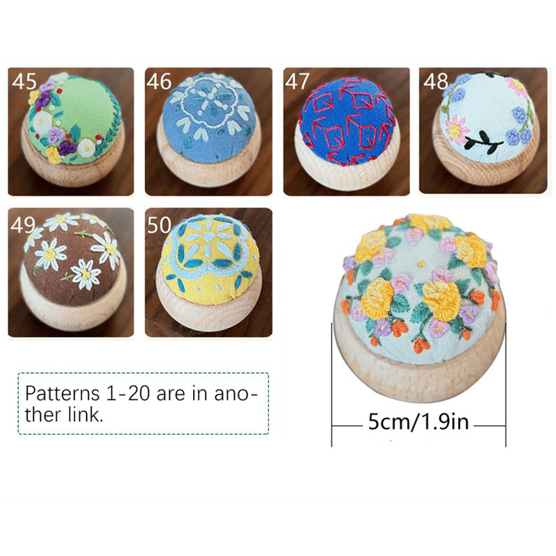 Wooden Embroidery Pin Cushion Pin Keeper - image 3