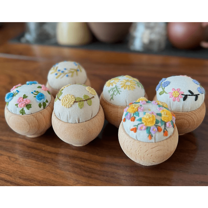 Wooden Embroidery Pin Cushion Pin Keeper - image 4