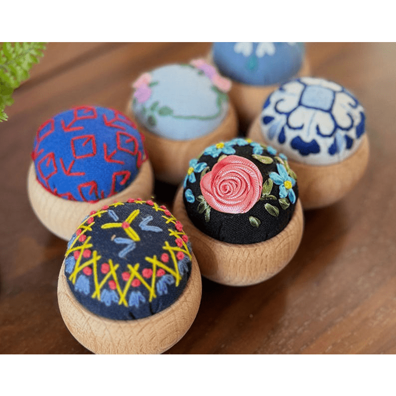 Wooden Embroidery Pin Cushion Pin Keeper - image 5