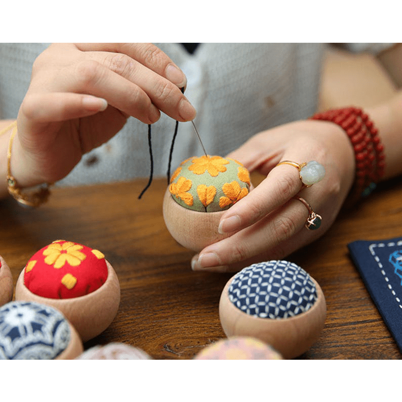 Wooden Embroidery Pin Cushion Pin Keeper - image 6