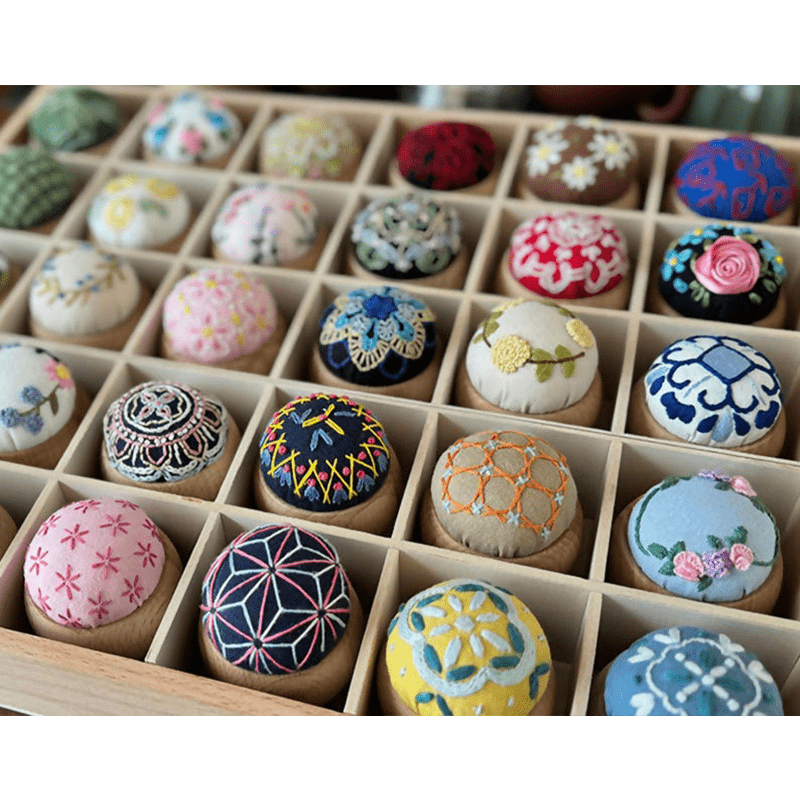 Wooden Embroidery Pin Cushion Pin Keeper - image 9