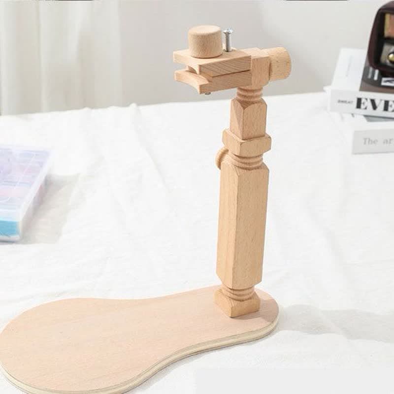 Round Embroidery Frame Holder - Quality Wooden 360 Degree Adjustable Rotatable Seat Stand - image 6