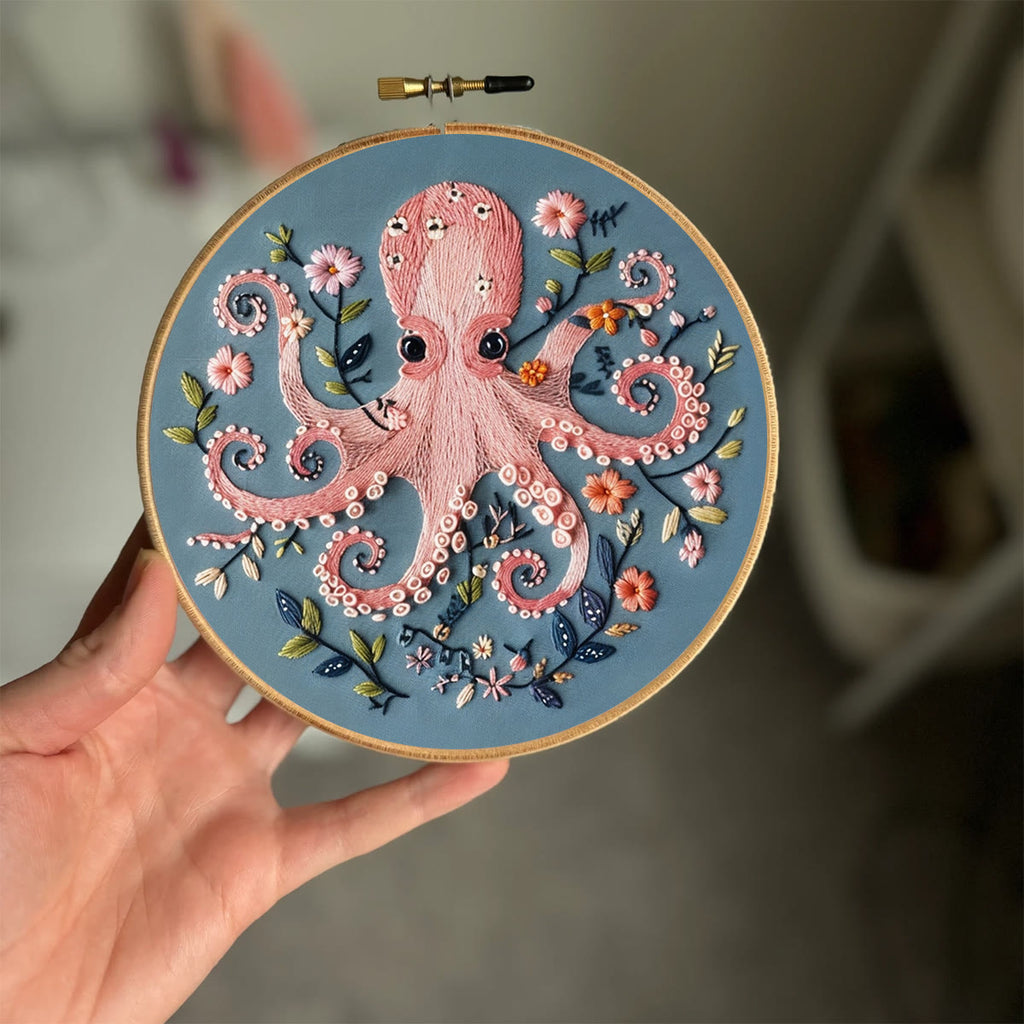 Rubbyoo Embroidery Kit -Pink Octopus - image 1