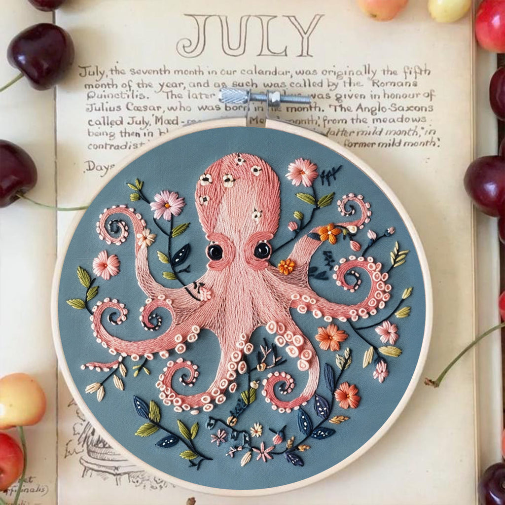 Rubbyoo Embroidery Kit -Pink Octopus - image 2