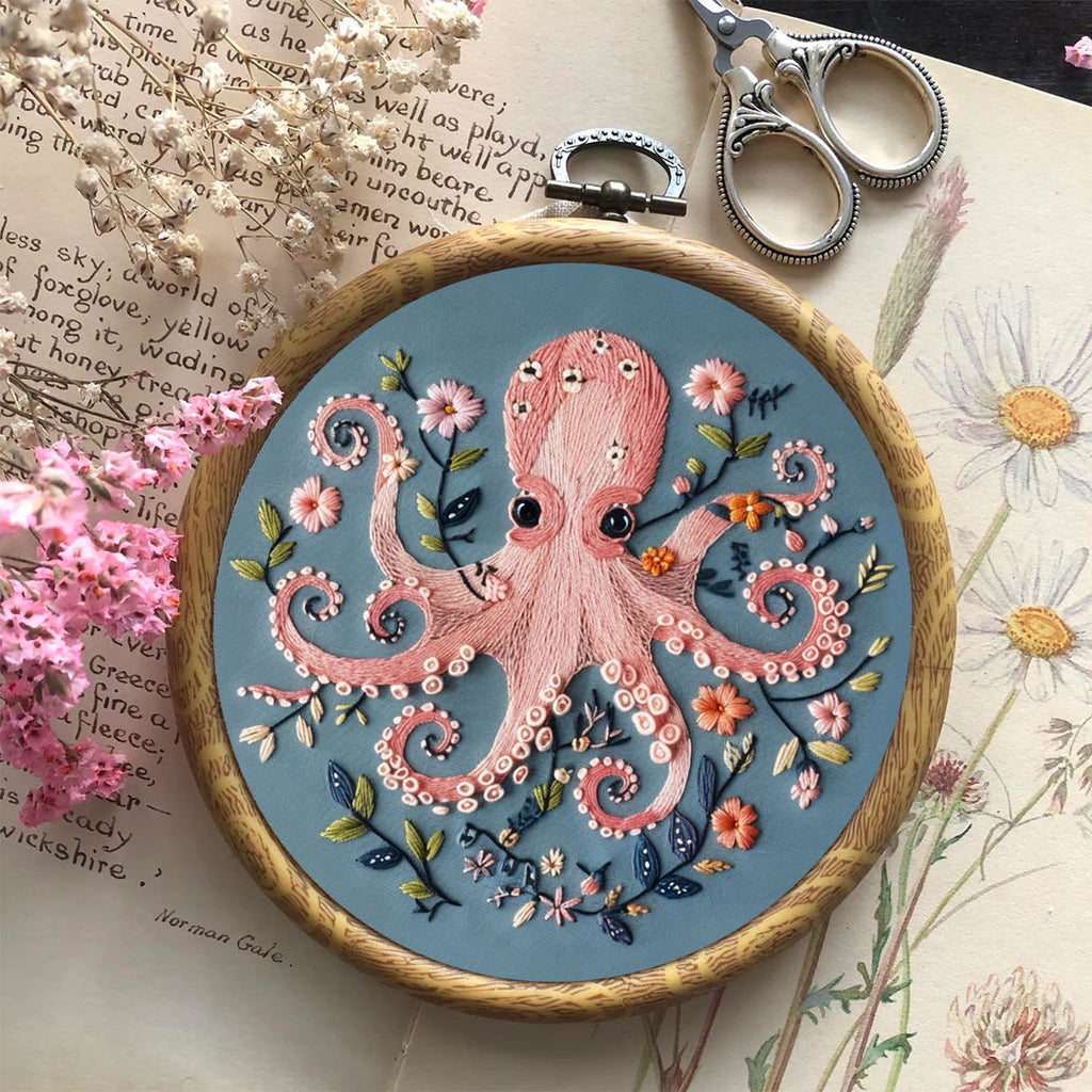 Rubbyoo Embroidery Kit -Pink Octopus - image 7