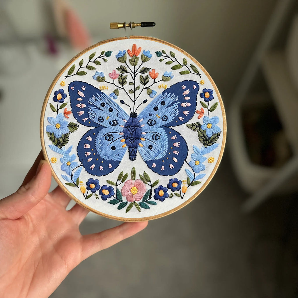 Rubbyoo Embroidery Kit - Blue Butterfly - image 1