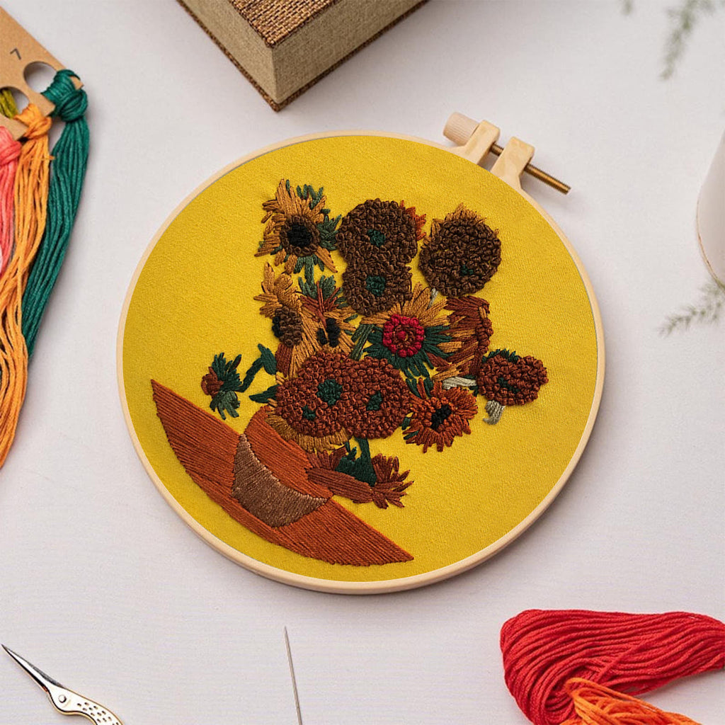 Rubbyoo Embroidery Kit - Van Gogh Painting Sunflower - image 3