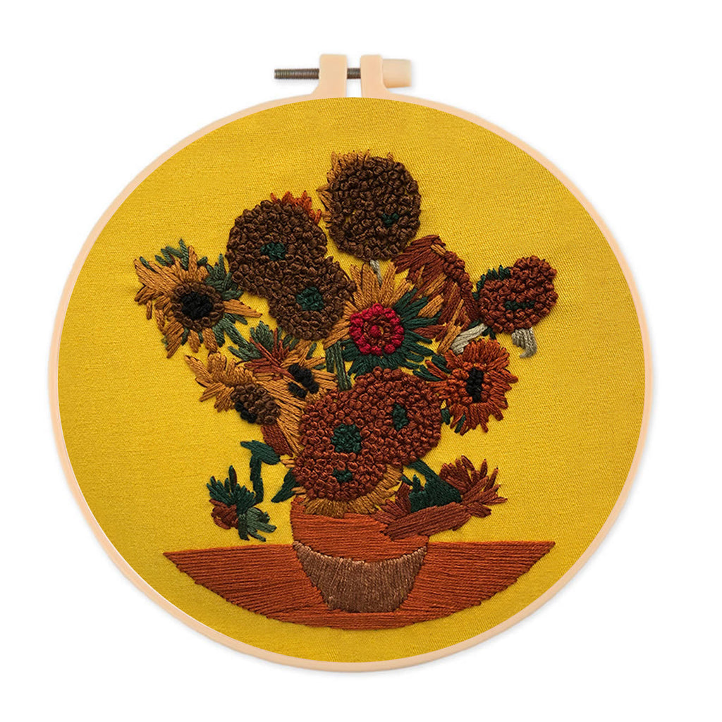 Rubbyoo Embroidery Kit - Van Gogh Painting Sunflower - 15*15cm - image 0