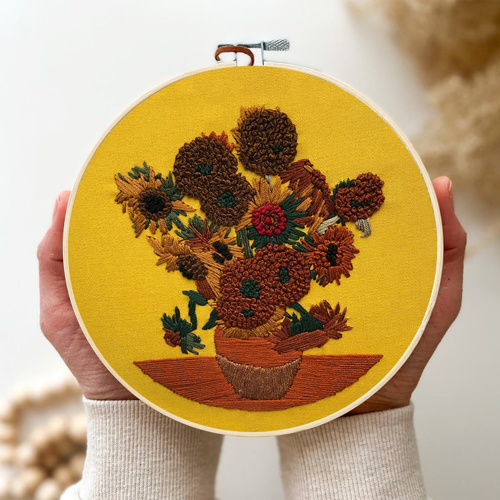 Rubbyoo Embroidery Kit - Van Gogh Painting Sunflower - image 2