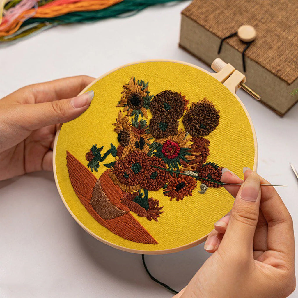 Rubbyoo Embroidery Kit - Van Gogh Painting Sunflower - image 1