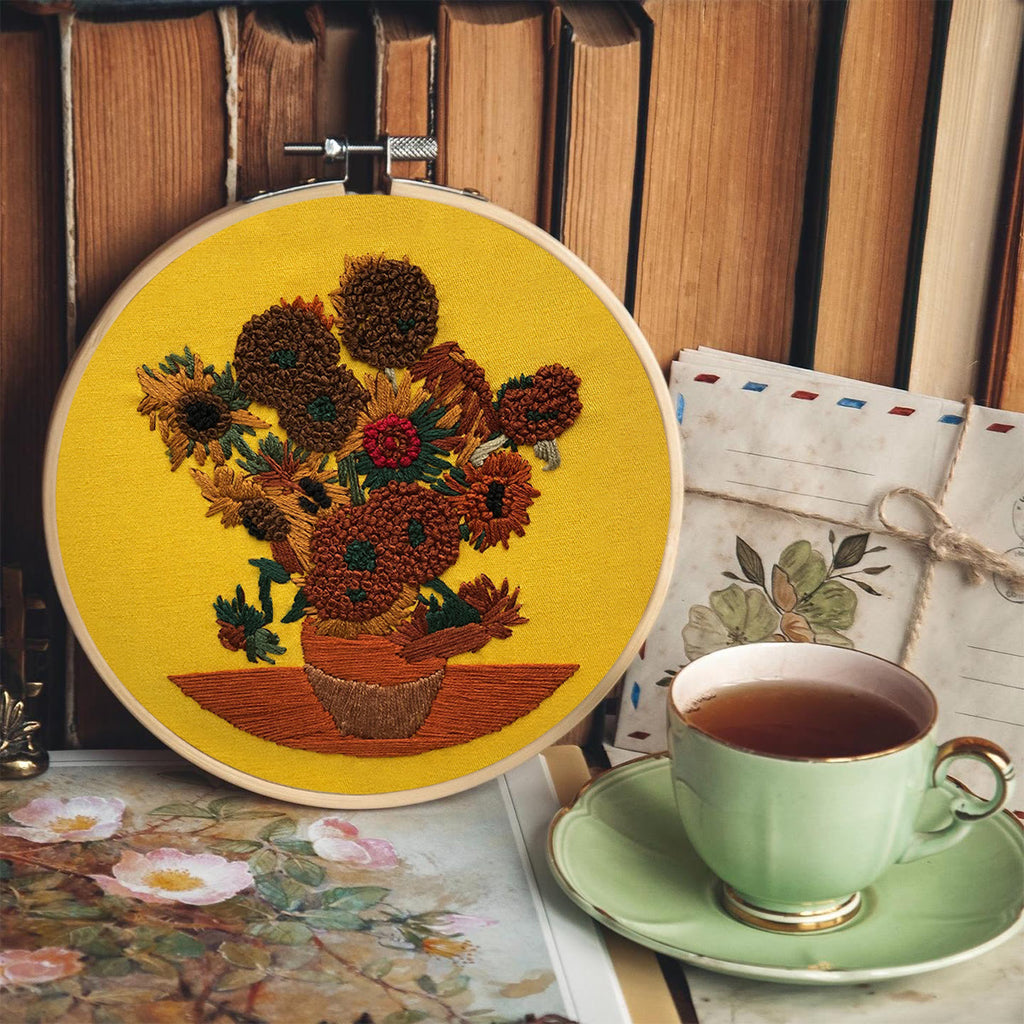 Rubbyoo Embroidery Kit - Van Gogh Painting Sunflower - image 5