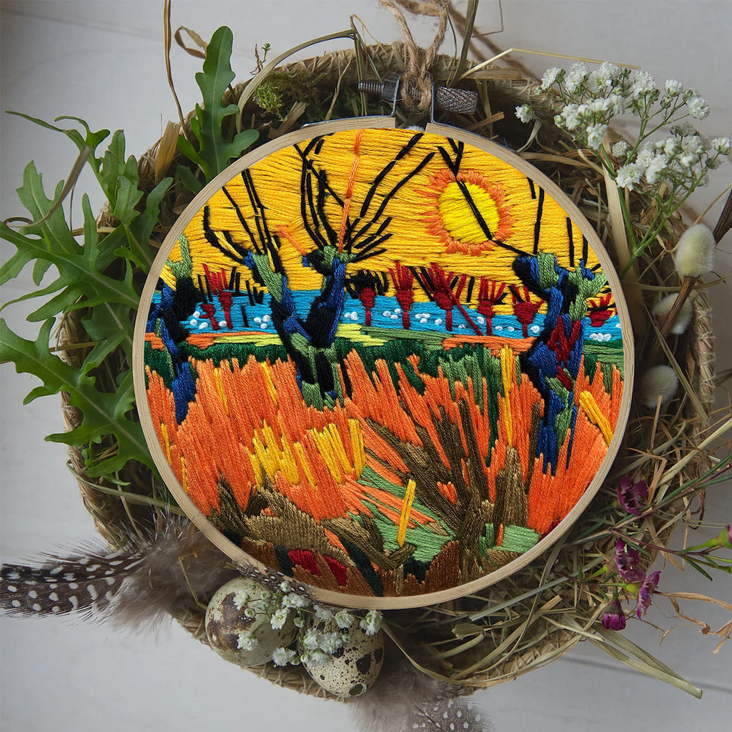 Rubbyoo Embroidery Kit - Van Gogh Painting Sun Pattern - image 6