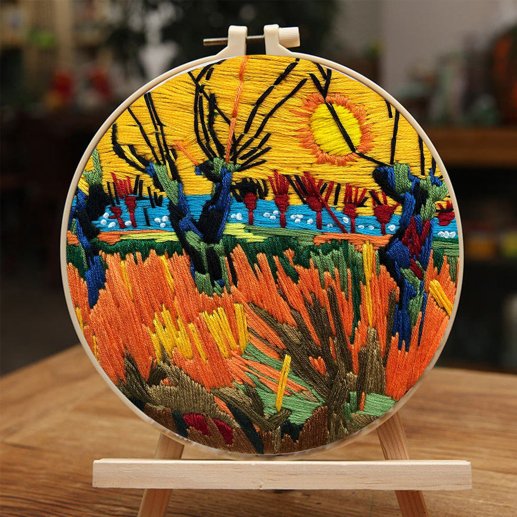 Rubbyoo Embroidery Kit - Van Gogh Painting Sun Pattern - image 4