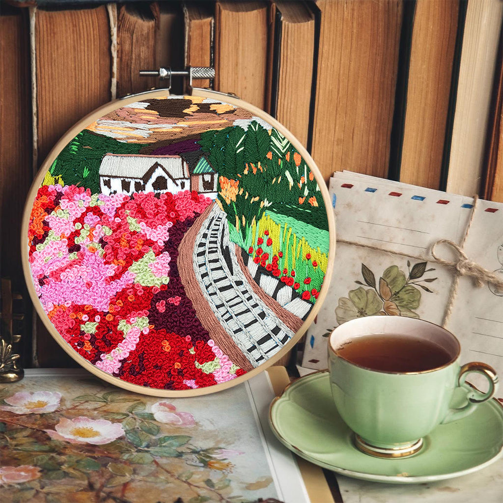 Rubbyoo Embroidery Kit - Pink Flower Garden - image 5