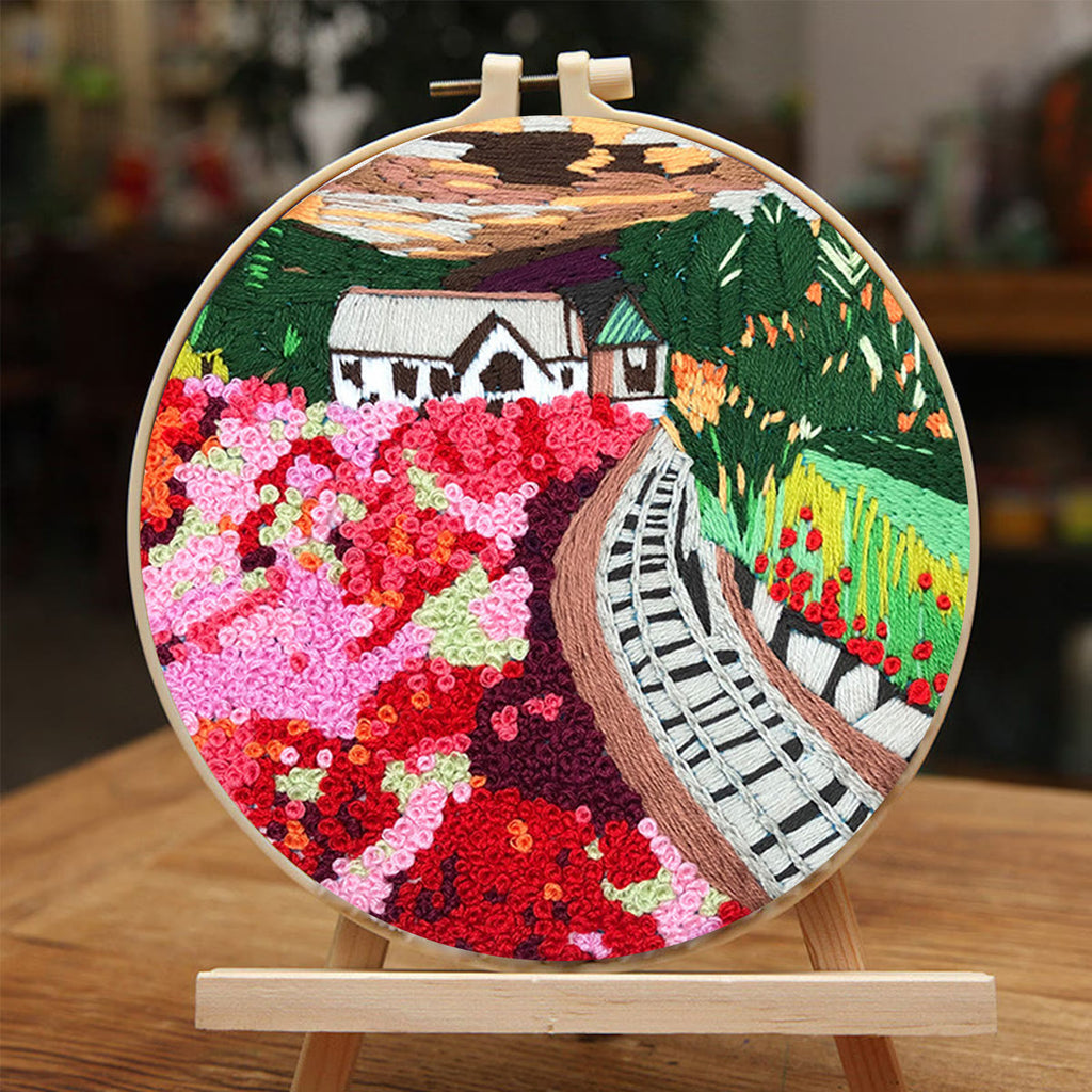 Rubbyoo Embroidery Kit - Pink Flower Garden - image 4