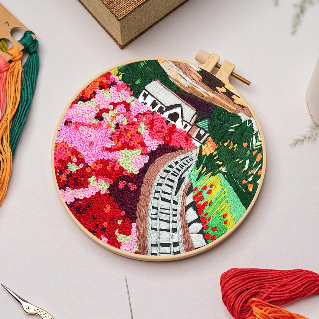 Rubbyoo Embroidery Kit - Pink Flower Garden - image 3