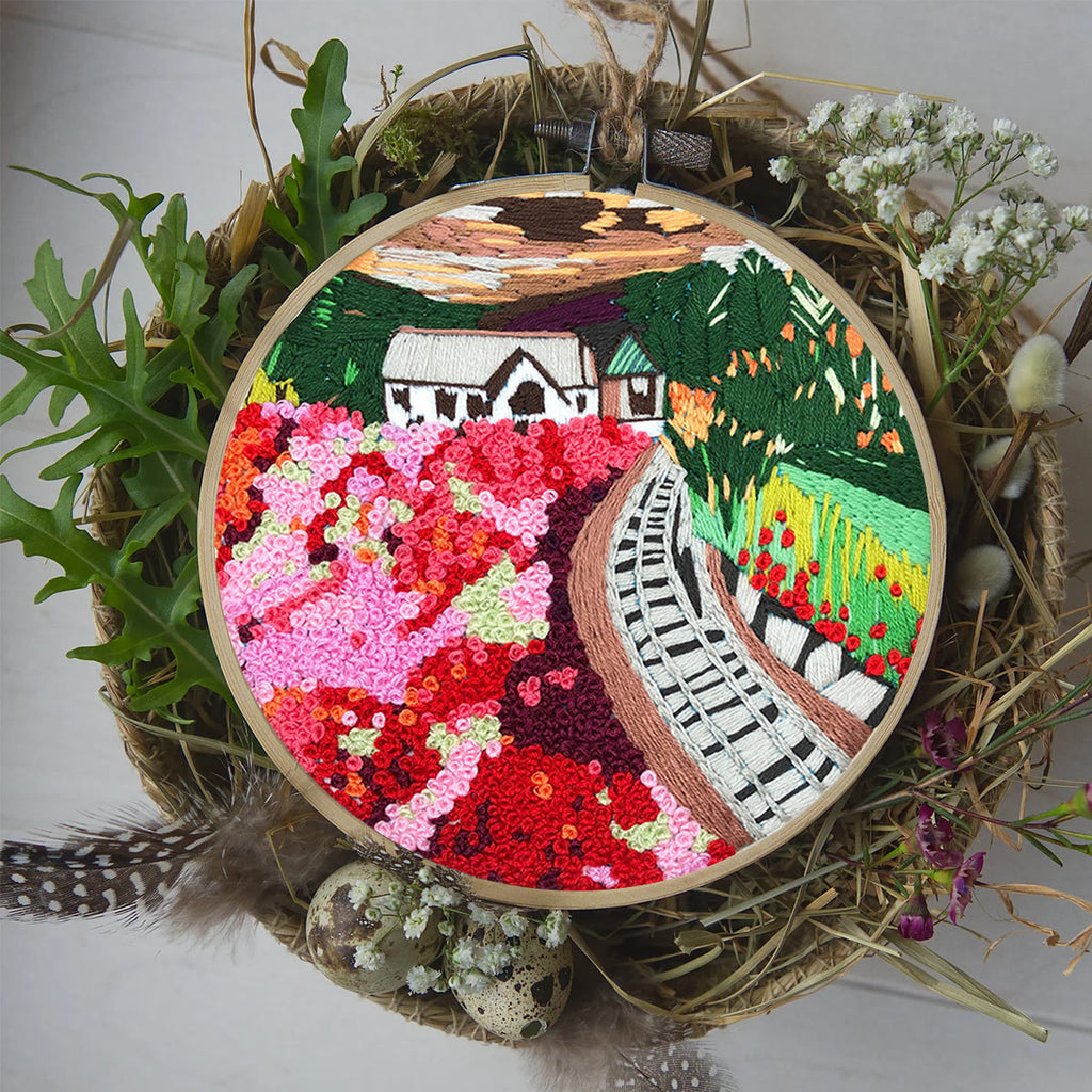 Rubbyoo Embroidery Kit - Pink Flower Garden - image 8