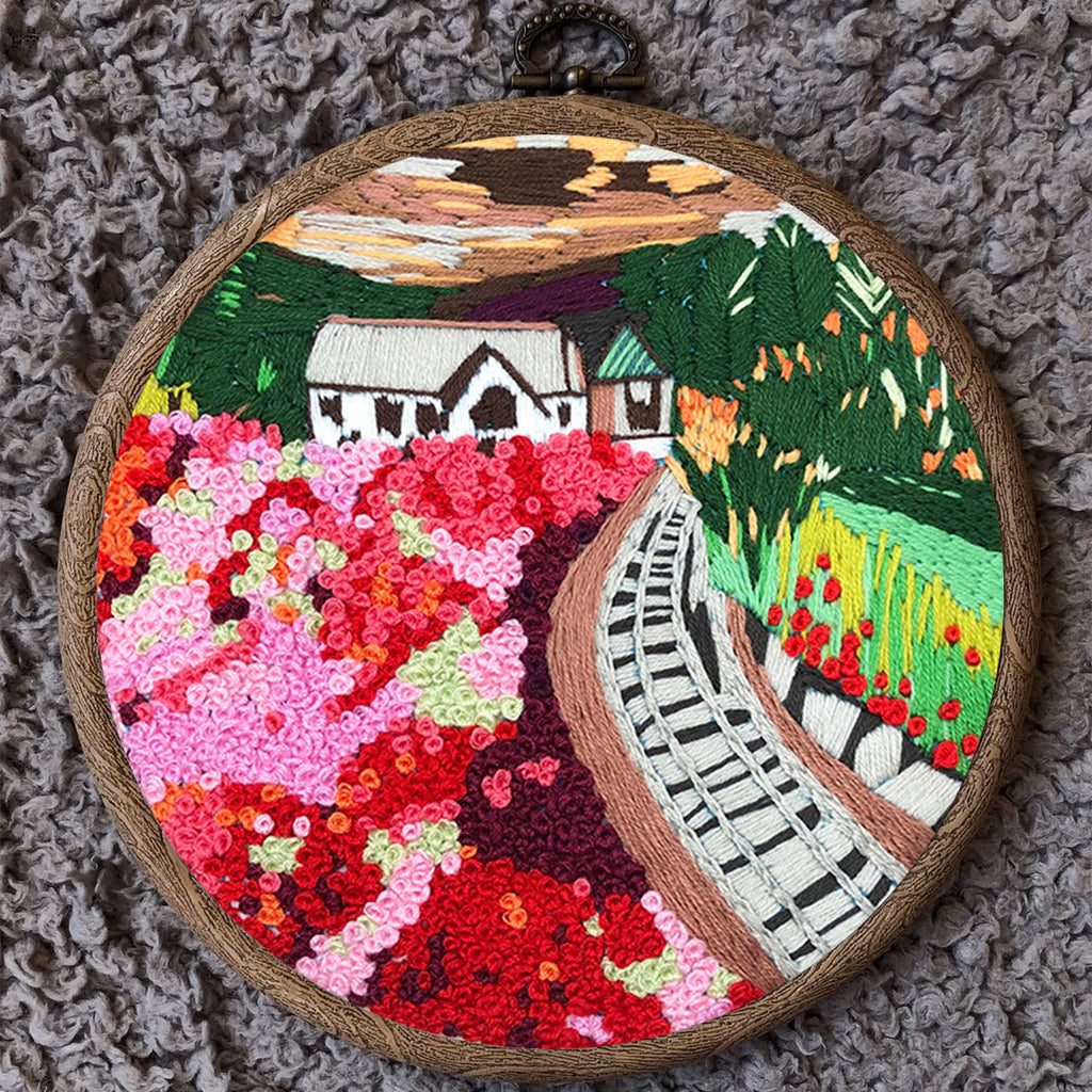 Rubbyoo Embroidery Kit - Pink Flower Garden - image 9