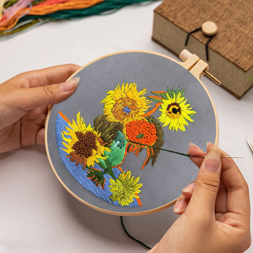 Rubbyoo Embroidery Kit - Van Gogh Painting Sunflower - image 1