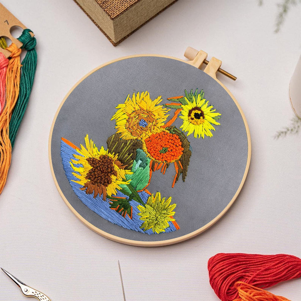 Rubbyoo Embroidery Kit - Van Gogh Painting Sunflower - image 2