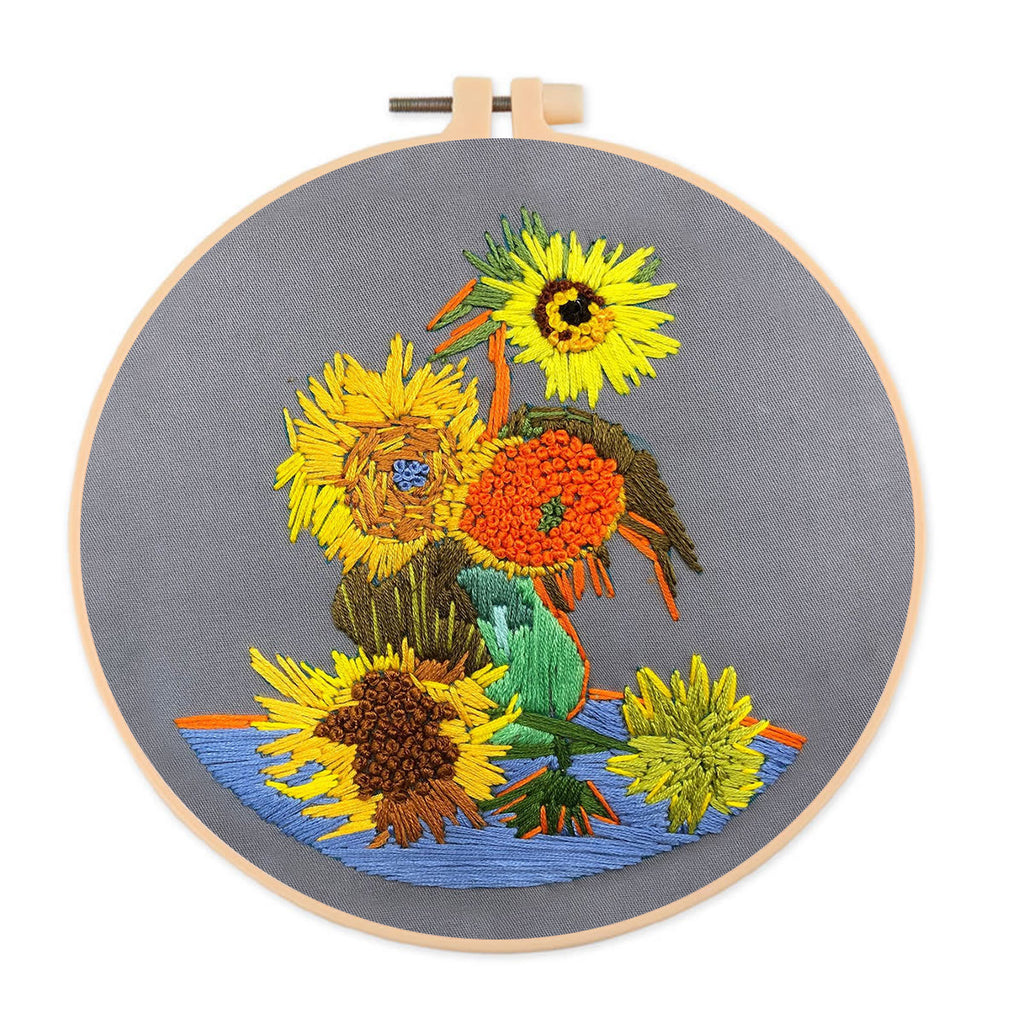 Rubbyoo Embroidery Kit - Van Gogh Painting Sunflower - 15*15cm - image 0