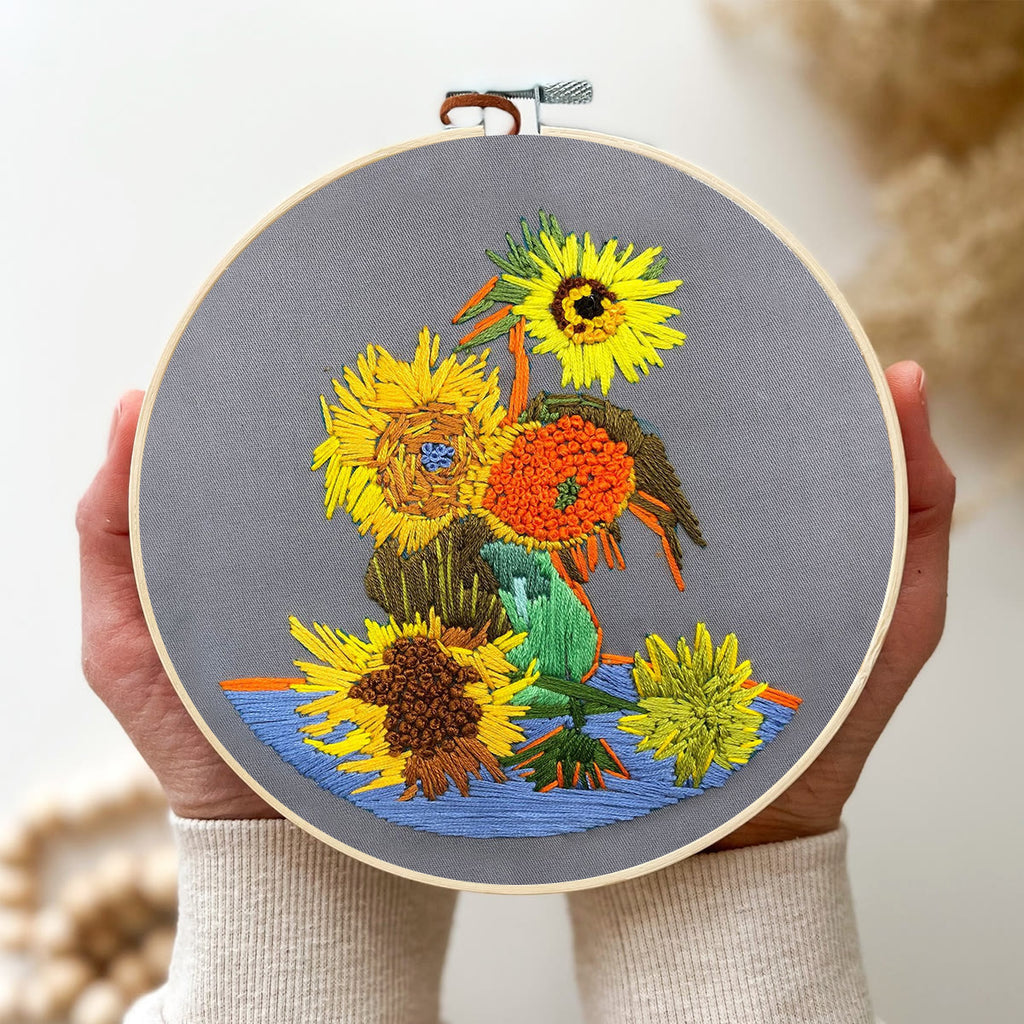Rubbyoo Embroidery Kit - Van Gogh Painting Sunflower - image 3