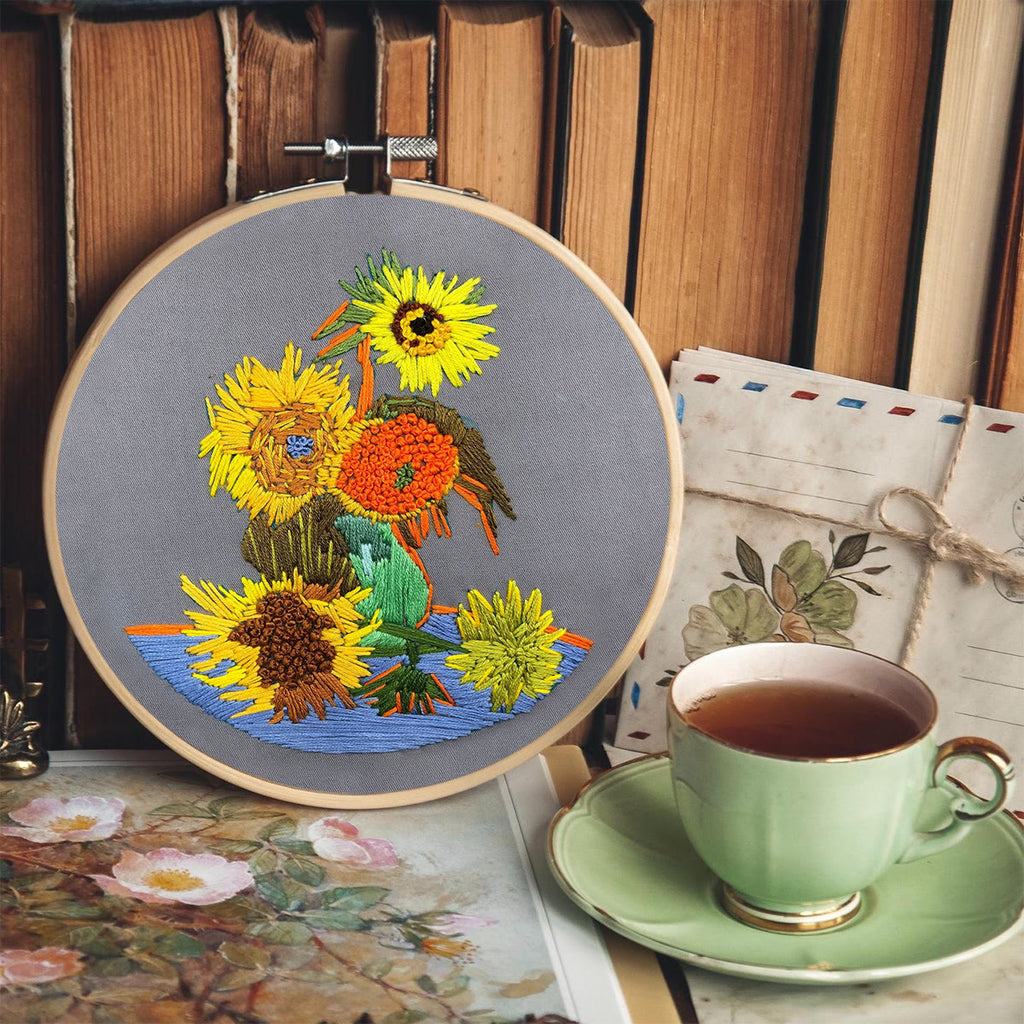 Rubbyoo Embroidery Kit - Van Gogh Painting Sunflower - image 5