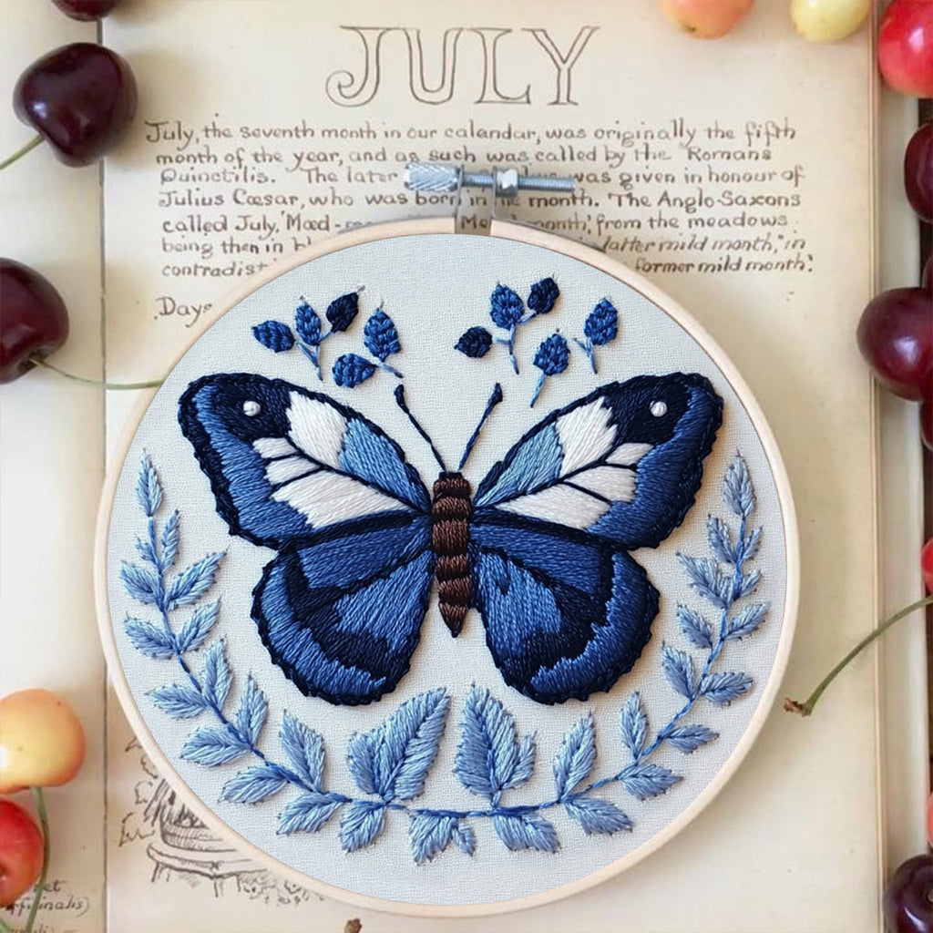 Rubbyoo Embroidery Kit - Deep Blue Butterfly - image 2