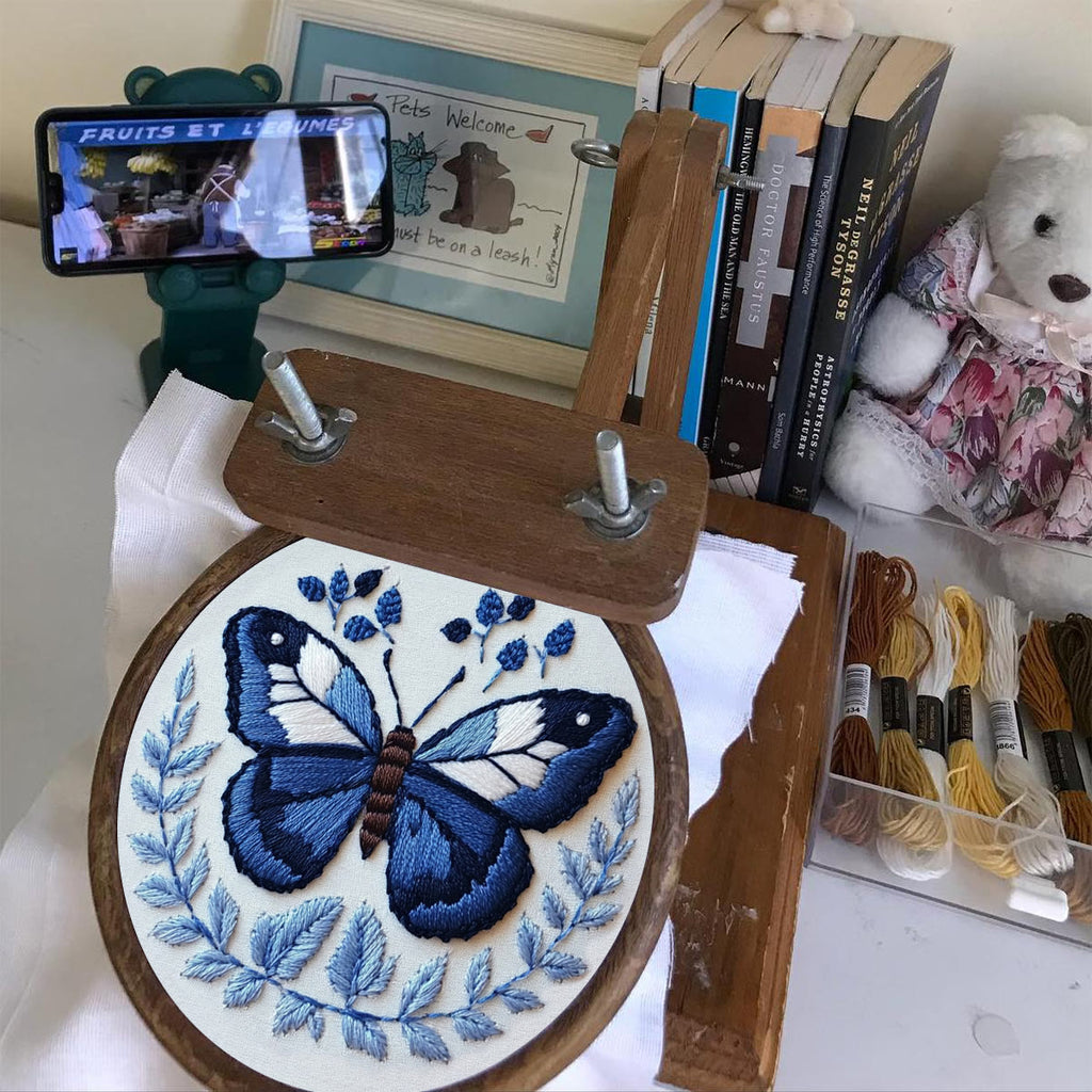 Rubbyoo Embroidery Kit - Deep Blue Butterfly - image 3