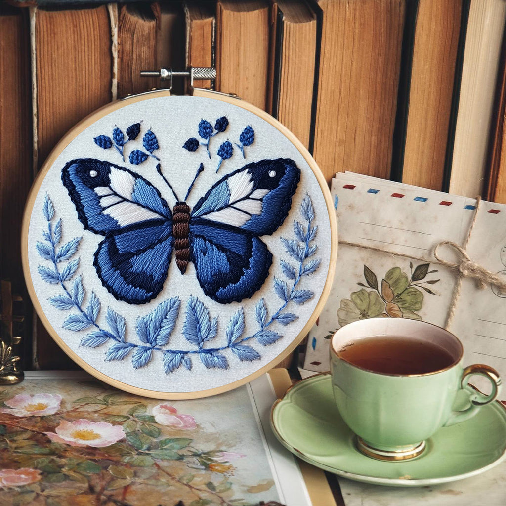 Rubbyoo Embroidery Kit - Deep Blue Butterfly - image 6