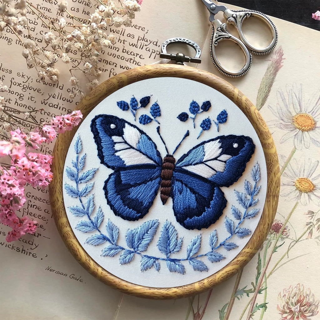 Rubbyoo Embroidery Kit - Deep Blue Butterfly - image 8