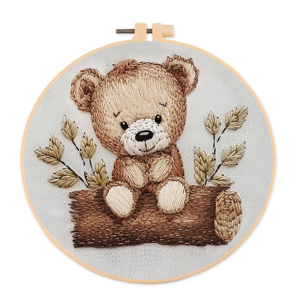 Rubbyoo Embroidery Kit - Little Sitting  Bear - image 0