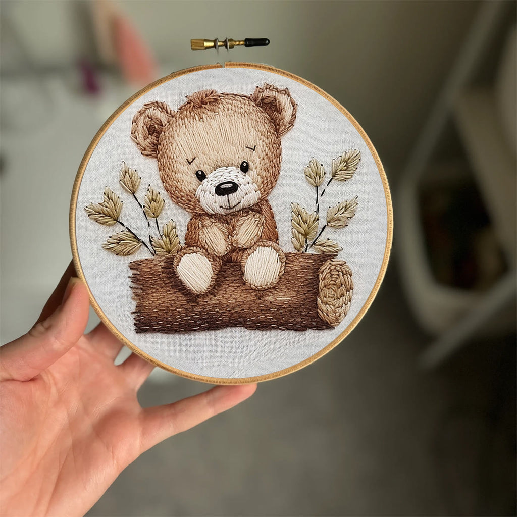Rubbyoo Embroidery Kit - Little Sitting  Bear - image 1