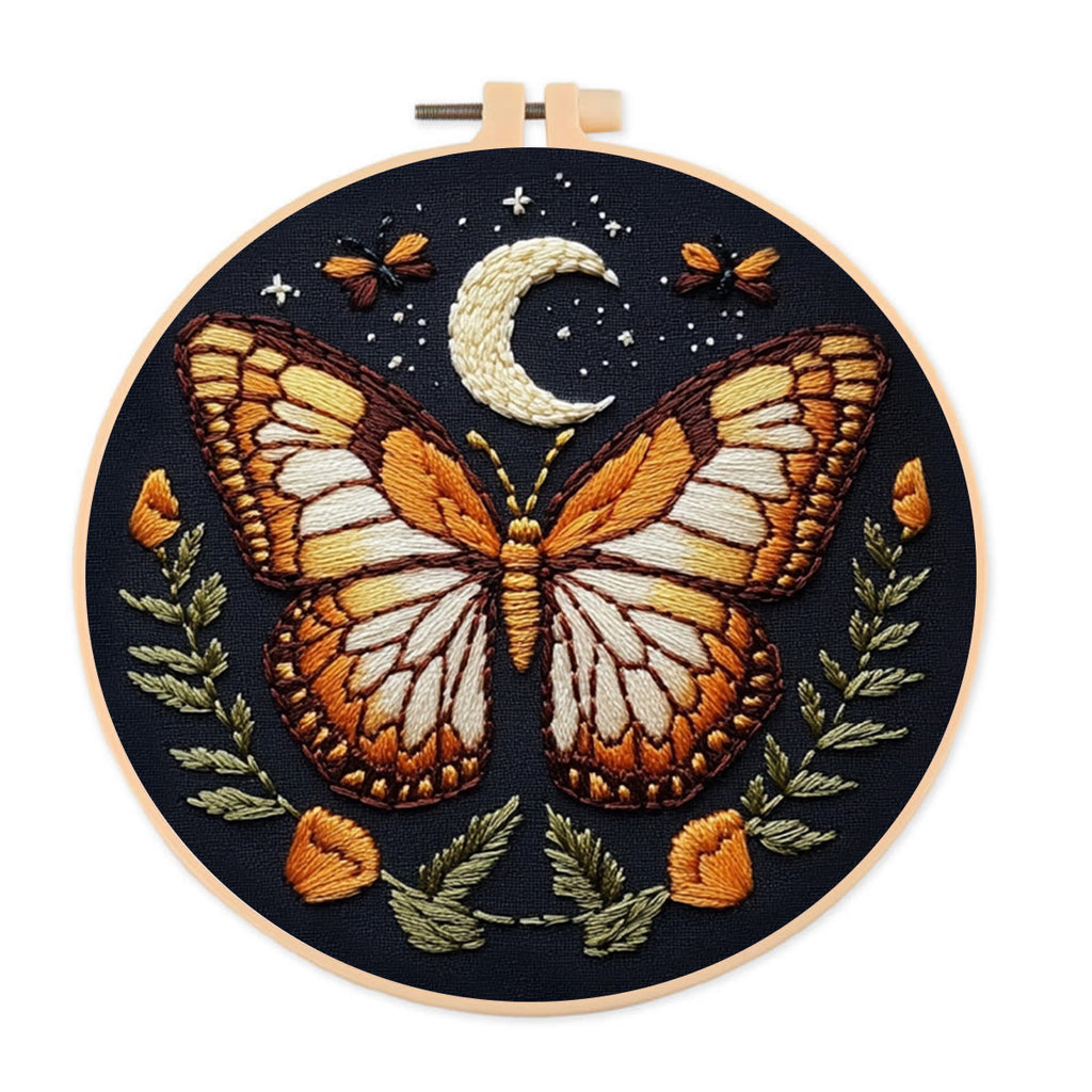 Rubbyoo Embroidery Kit -   Orange Moon Butterfly - image 0