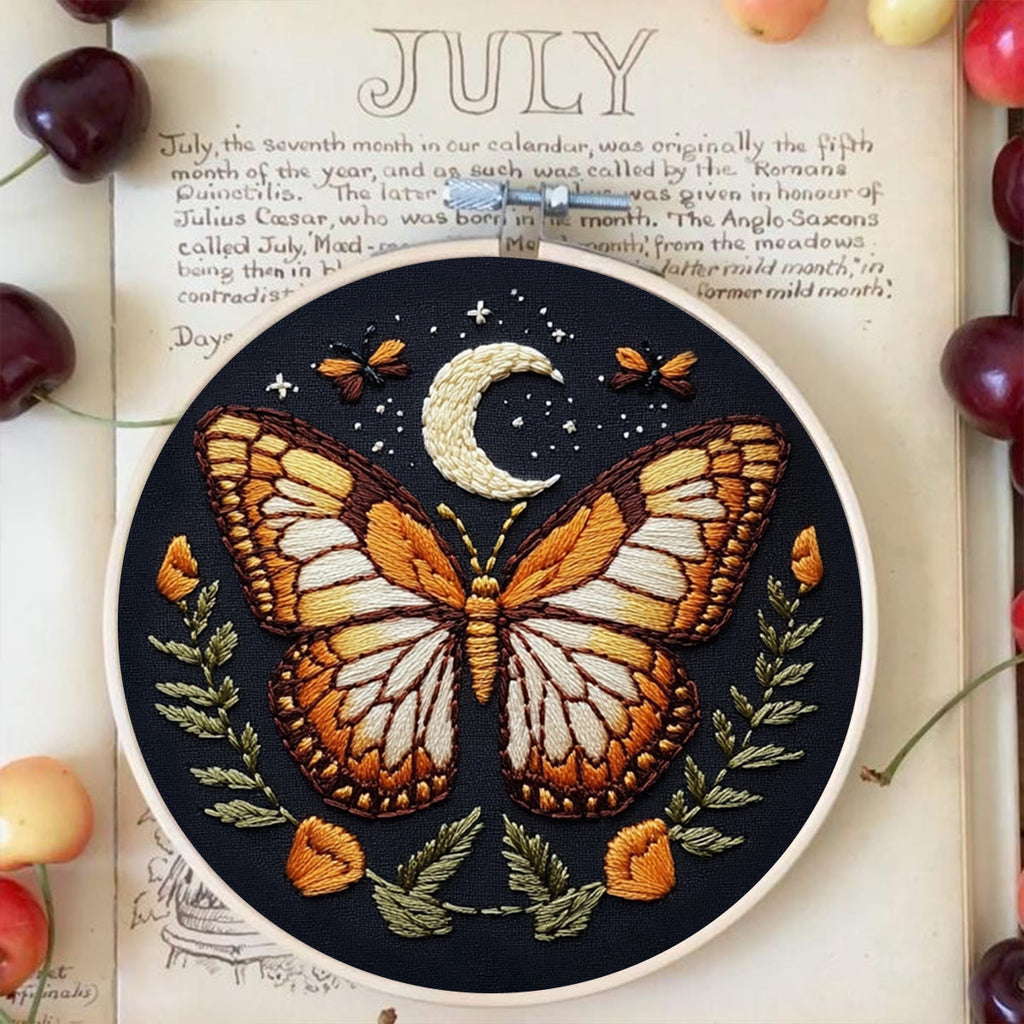 Rubbyoo Embroidery Kit -   Orange Moon Butterfly - image 2