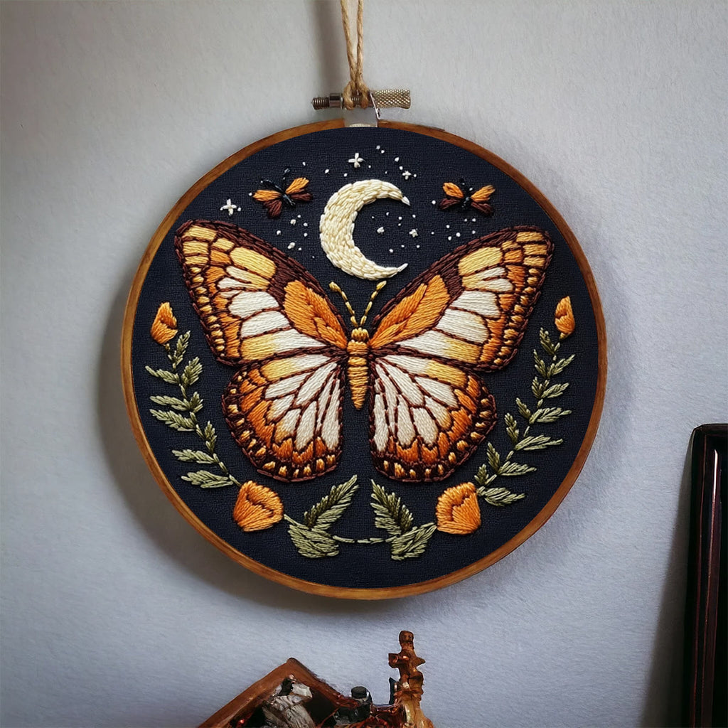 Rubbyoo Embroidery Kit -   Orange Moon Butterfly - image 4
