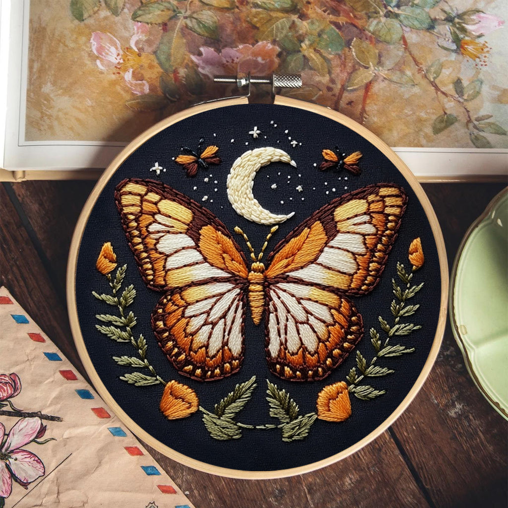 Rubbyoo Embroidery Kit -   Orange Moon Butterfly - image 8