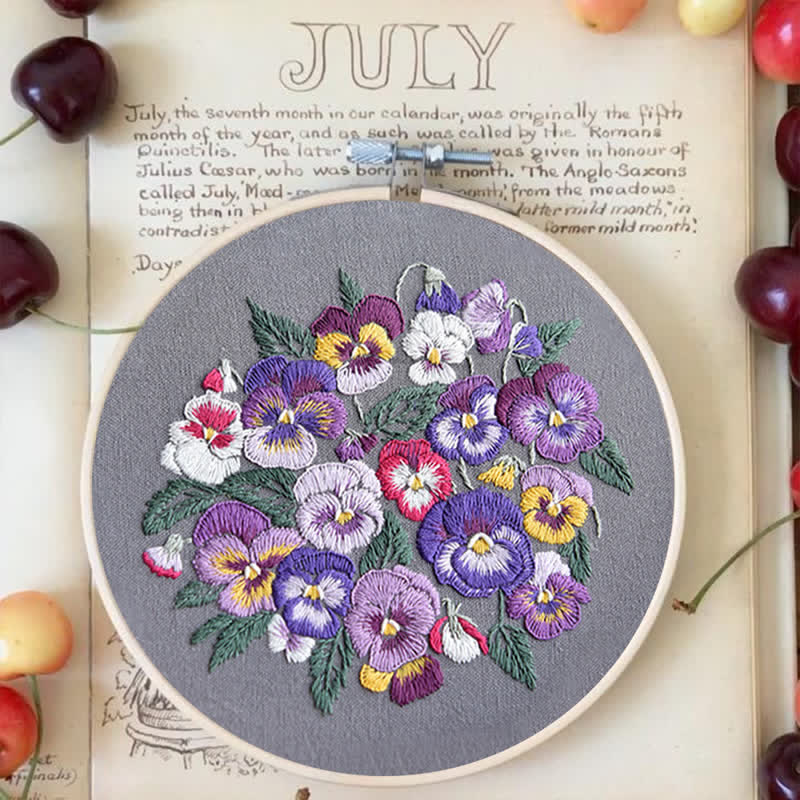 Rubbyoo Embroidery Kit - Pansies - image 2